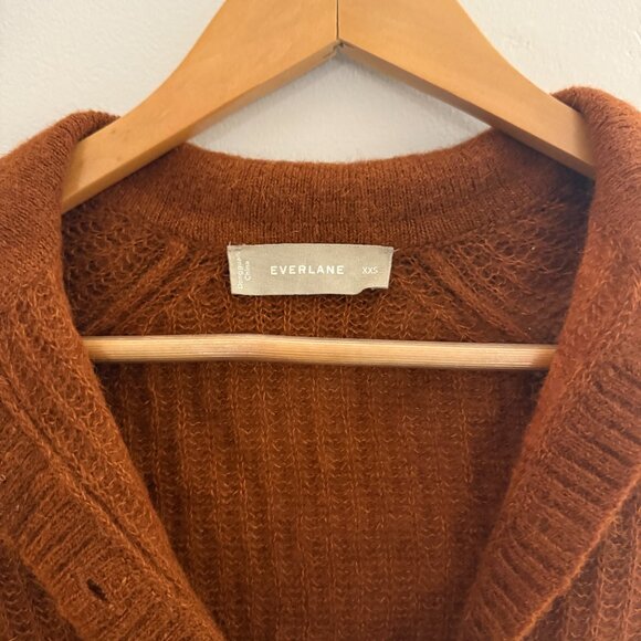 Everlane The Alpaca Collared Cardigan Brown Size XXS - Picture 6 of 6